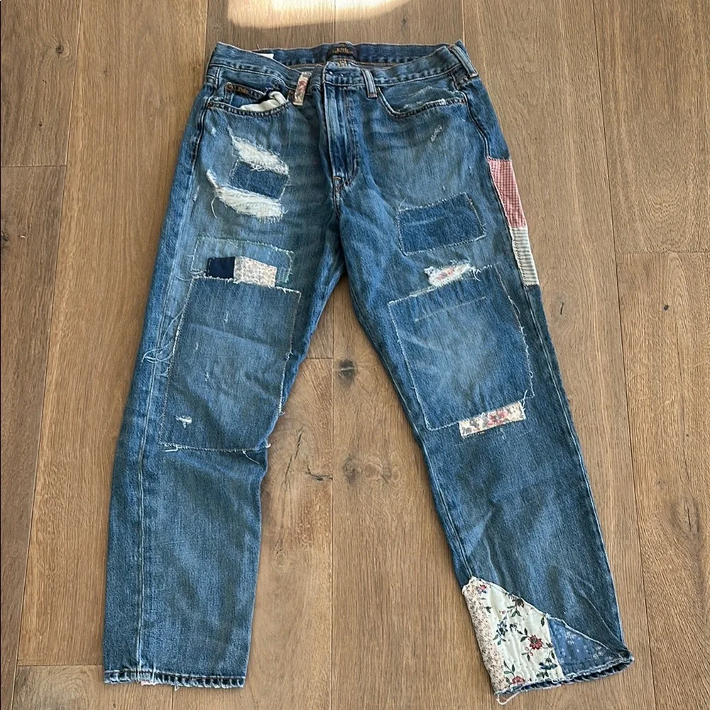 Ralph Lauren Blue Patchwork Boyfriend Jeans - Picture 4 of 4